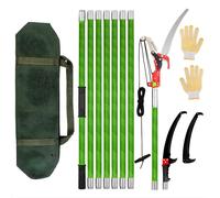 Sierra telescópica ajustable para podar árboles: podadora manual de gran alcance con barra extensible. Incluye funda de transporte. Sierra de jardín para podar ramas de árboles altos y palmeras