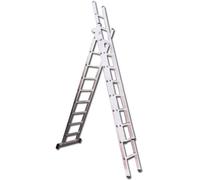 SIFER Escalera de 3 tramos 3 x 2,3 m con 3 x 8 peldaños y travesaño EN131