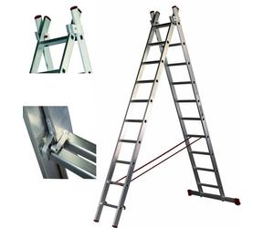 SIFER Escalera Profesional 3235 de 2 Tramos, Peldaño Alto, 3.55-5.60 m