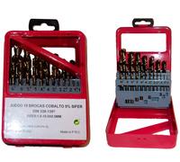 SIFER Juego de 19 Brocas de Cobalto de 1-10 mm con Estuche Metálico