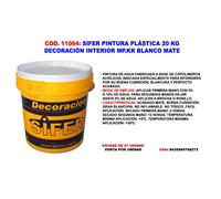 Sifer pintura plastica 20 kg pared-techos interior blanco mate