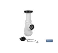 Sifón botella con salida ø32-40 y válvula lavabo bidé 1 1/2 x 70