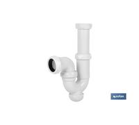 Sifón curvo con salida ø32-40 y válvula lavabo bidé 1 1/2 x 70