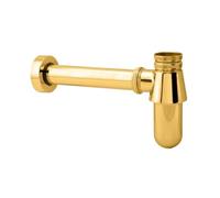 Sifón Lavabo Sifón de pared latón macizo estilo antiguo con sifón tipo P y desagüe emergente for lavabo(Gold)
