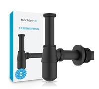 Sifón universal para lavabos y lavamanos de la marca Bächlein, color mate. Incluye cierre hermético para evitar olores y abertura para facilitar la limpieza. Diseño: sifón tipo botella