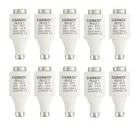 SIGANDG 10A DII E27 R021 Fusibles Cerámicos en Espiral gG Diazed Fuse Links 500VAC para Protección de Cables y Líneas (Pack de 10)