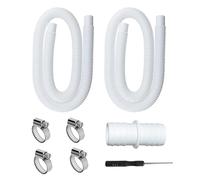 SIGANDG Manguera 32mm Piscina 2 Pezzi Tubo Piscina Manguera de repuesto con 4 Abrazaderas de Metal para Piscinas ElevadasCon adaptador de manguera de 32 mm(150CM)