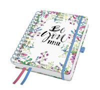 SIGEL 7J809 Agenda semanal, A5, marrón, rosa, violeta, verde claro | Calendario, planificador, agenda semanal, organizador | Certificado FSC - Jolie
