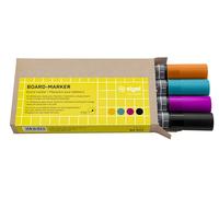 SIGEL BA011 Rotulador de pizarra - borrado en seco o húmedo - negro,turquesa,magenta,naranja - punta redonda 2-3 mm - 4 und. - para pizarras magnéticas de vidrio blanco, pizarras blancas y rotafolios