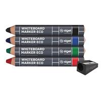 Sigel BA013 Rotuladores de pizarra - borrado en seco o húmedo - negro/azul/verde/rojo - forma de cono - 1-5 mm - 4 unidades en conjunto