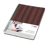 SIGEL CO675 Bloc de espiral Conceptum, Nature Edition, vetas de madera, cuadriculado con puntos (impresión Dot), aprox. A5, braun, tapa dura, 160 páginas, certificación FSC
