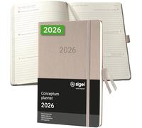 SIGEL C2660 Agenda semanal Conceptum 2026-1 año - aprox A5 - taupe - dos páginas = una semana - tapa dura - 80 g/m² - 192 p - certificación PEFC