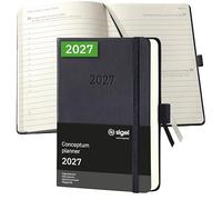 SIGEL C2711 Agenda diaria 2027, A6, tapa dura | Calendario, planificador, organizador, diario | negro - Conceptum