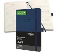 SIGEL C2732 Agenda semanal 2027, A5, tapa blanda | Calendario, planificador, agenda semanal, organizador, diario | azul oscuro - Conceptum