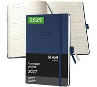 SIGEL C2762 Agenda semanal 2027, A5, tapa dura | Calendario, planificador, agenda semanal, organizador, diario | azul oscuro - Conceptum
