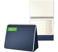 SIGEL C2783 Calendario de escritorio 2027, A5 apaisado, tapa dura | Calendario, planificador, agenda semanal, organizador, diario | azul oscuro - Conceptum