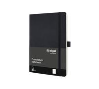 SIGEL CO321 Cuaderno premium a líneas, A5, tapa blanda, negro - Conceptum