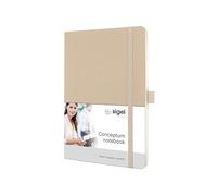 SIGEL CO332 Cuaderno premium cuadriculado, A5, tapa blanda, beige - Conceptum