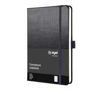 SIGEL CO404 Cuaderno de notas, cuadriculado, aprox. A5, gris, tapa dura | Ideal como diario personal, bullet journal, libro de ideas, cuaderno de escritura | 194 páginas - Conceptum