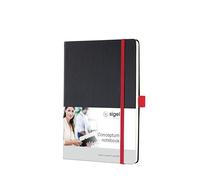 SIGEL CO662 Cuaderno premium cuadriculado, A5, tapa dura, negro, rojo - Conceptum