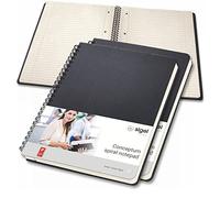 SIGEL CO823 Cuaderno espiral, 17.4 x 21.4 cm, a líneas, Hardcover, negro, 3 unidades -Conceptum