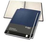 SIGEL CO825 Bloc de espiral Conceptum - aprox A4 - rayado - azul oscuro - tapa dura - 160 p - certificación PEFC - 3 piezas