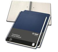 SIGEL CO826 Bloc de espiral Conceptum - A5 - cuadriculado - azul oscuro - tapa dura - 160 p - certificación PEFC - 3 piezas