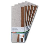 SIGEL GM221/5 Menú de bebidas - 5 unidades - incl. 2 fundas transparentes dobles para 8 páginas - encuadernación elástica - 1/2 A4 - gris claro/marrón