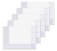 SIGEL H7355/5 Pack de 5 alfombrillas de escritorio de papel, calendarios de 3 años y planificación semanal, diseño lilac, formato A2 (59,5 × 41 cm), lila y blanco, 5 × 30 hojas