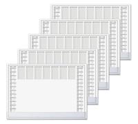 SIGEL H7366/5 Pack de 5 alfombrillas de escritorio de papel, calendarios de 2 años y planificación semanal, formato A2 (59,5 × 41 cm), con banda de protección, gris y blanco, 5 × 40 hojas