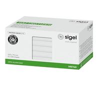 SIGEL HN760 Bloc de notas adhesivas, 12,5 x 7,5 cm, de papel reciclado, certificado Ángel Azul, blanco, 6 bloques de 100 hojas