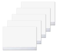 SIGEL HO280 - Juego de 5 soportes de papel, bloque de papel/bloque de dibujo, A2 (59,5 x 41 cm), color blanco liso con barra protectora de plástico transparente, 5 x 30 hojas