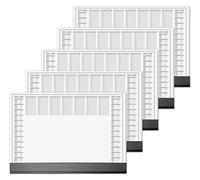 SIGEL HO365 Lote de 5 Vades, bloc de notas, diseño planning semanal con horarios y calendario bianual, A2 (59,5 x 41 cm), blanco y negro, 5 x 40 hojas