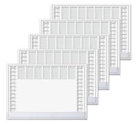 SIGEL HO366 Lote de 5 Vades, bloc de notas, diseño planning semanal con horarios y calendario bianual, A2 (59,5 x 41 cm), blanco y negro, 40 hojas