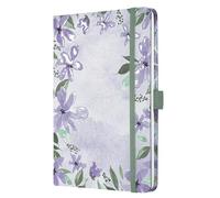 SIGEL J5337 Jolie Agenda semanal 2025, diseño Loose Florals Lilac, 13,5 x 20,3 cm, tapa dura, 174 páginas, violett, verde