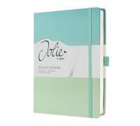 SIGEL JB102 Cuaderno Bullet Journal A5+, punteado, tapa dura, 200 páginas de papel 120 g/m² | para hand lettering, organización y journaling | cierre elástico, turquesa/verde - Jolie