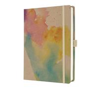 SIGEL JB200 Cuaderno de notas bullet journal, A5+, punteado, cubierta rígida kraft, 200 páginas, papel120 g/m² | para hand lettering, organización y journaling | cierre elástico, multicolor - Jolie