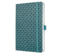 SIGEL JN139 Cuaderno de notas, A5, rayado, tapa dura, 174 páginas FSC | para ideas, diario y organización | cierre elástico, azul medio - Jolie