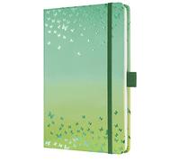 SIGEL JN347 Jolie Libreta - Butterfly Confetti Lime - rayado - 13,5 x 20,3 cm - hardcover - 174 páginas - verde