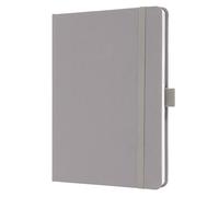 SIGEL JN403 Cuaderno de notas, A5, rayado, cubierta rígida de tela, 192 páginas FSC | para ideas, diario y organización | banda elástica, gris - Jolie