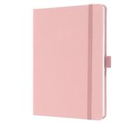 SIGEL JN405 Cuaderno de notas, A5, rayado, cubierta rígida de tela, 192 páginas FSC | para ideas, diario y organización | banda elástica, rosa - Jolie