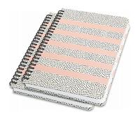 SIGEL JN600 Lote de 2 Cuadernos de notas espirales básica, 16,2 x 21,5 cm, punteado, tapa dura, motivo puntos, rosa/negro/blanco - Jolie