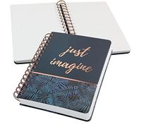 Sigel Cuaderno espiral JN603 – 16,8 x 21,5 cm, punteado, tapa dura, selva, azul/oro rosa Jolie