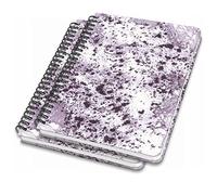 SIGEL JN606 Lote de 2 Cuadernos de notas espirales básica, 16,2 x 21,5 cm, punteado, tapa dura, motivo jaspeado, morado/blanco - Jolie
