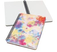 Sigel JN608 Cuaderno de notas espirales básica, 16.2 x 21.5 cm, punteado, tapa dura, motivo batik, amarillo/naranja/rosa/azul, Jolie