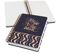 SIGEL JN625 Jolie Libreta de espiral, Moonlight Melody, cuadriculado con puntos (impresión Dot), 120 g/m², 16,8 x 21,5 cm, tapa dura, 240 páginas, negro, beige, albaricoque