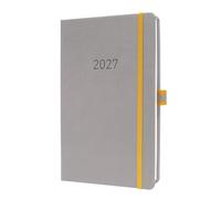 SIGEL L2700 Agenda semanal 2027, en inglés, A5, gris claro/amarillo, disposición vertical | calendario, planificador, agenda semanal, organizador | certificación FSC - Linescape