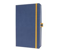 Sigel LS105 Cuaderno de notas, A5, rayado, cubierta rígida - Ideal como diario personal, bullet journal, libro de ideas, cuaderno de escritura - 176 páginas, azul/amarillo - Linsescape
