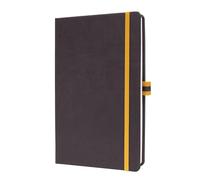 Sigel LS107 Cuaderno de notas, A5, rayado, cubierta rígida - Ideal como diario personal, bullet journal, libro de ideas, cuaderno de escritura - 176 páginas, gris oscuro/amarillo - Linsescape