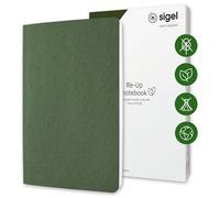 SIGEL RU204 Libreta Re-Up - aprox A5 - cuadriculado - tapa blanda - verde musgo - 100 p - Certificación vegana NCP